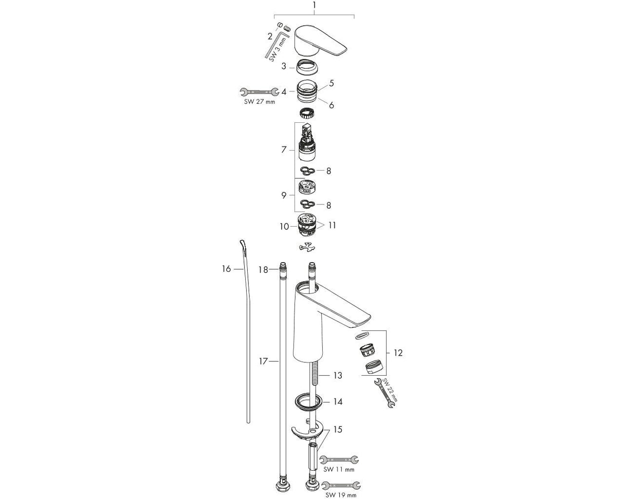 hansgrohe Talis E Einhebel-Waschtischmischer 110 mit Zugstangen-Ablaufgarnitur, Chrom