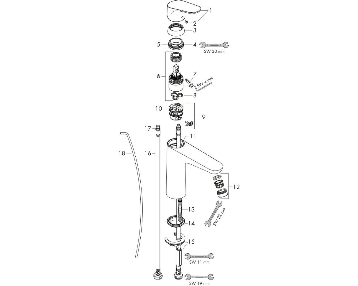 hansgrohe Focus Einhebel-Waschtischmischer 100 mit Zugstangen-Ablaufgarnitur, Chrom