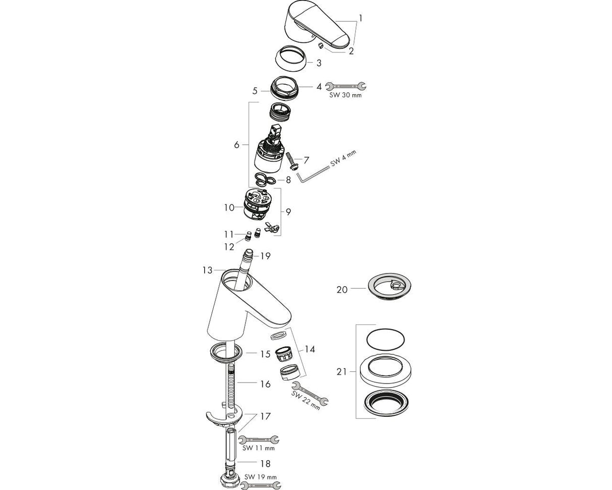 hansgrohe Focus Standventil 70 mit Hebelgriff für Kaltwasser oder vorgemischtes Wasser ohne Ablaufgarnitur, Chrom