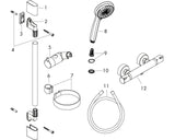 hansgrohe Croma 100 Brausesystem Aufputz Multi mit Ecostat Comfort Thermostat und Brausestange 90 cm, Chrom