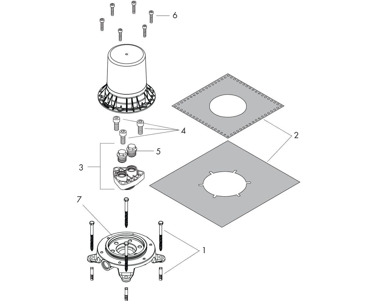 AXOR Grundkörper für Armaturen bodenstehend