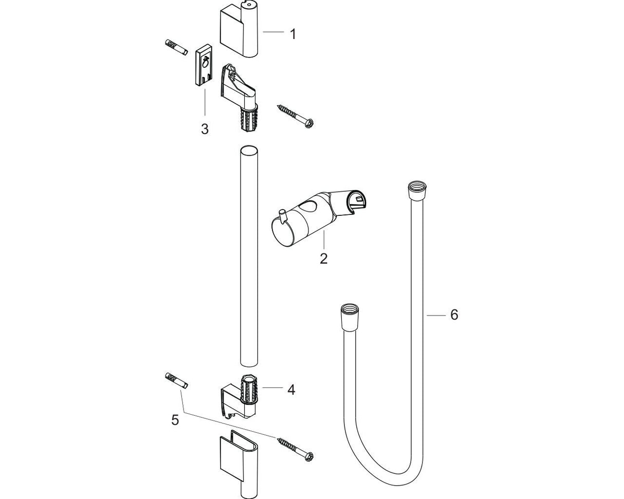 hansgrohe Unica Brausestange S Puro 90 cm mit Isiflex Brauseschlauch 160 cm, Chrom