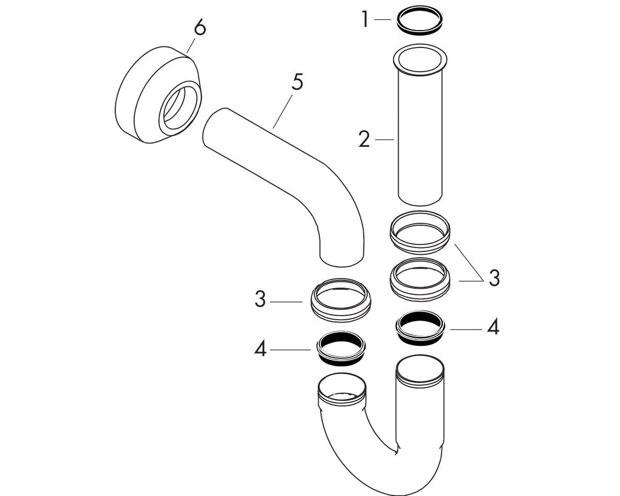 hansgrohe Röhrensiphon Standardmodell, Chrom