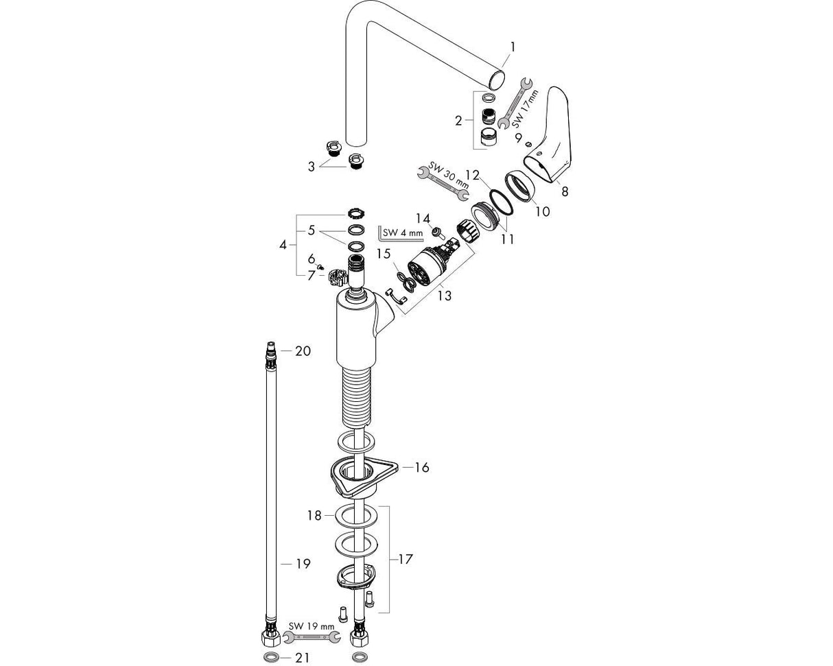 hansgrohe Focus M41 Einhebel-Küchenmischer 280, 1jet, Chrom