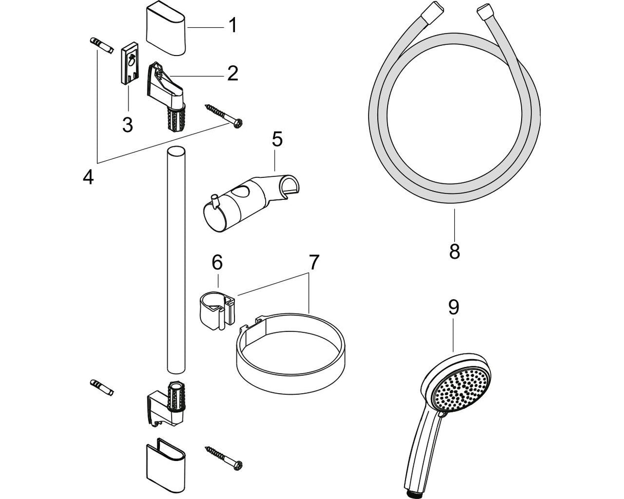 hansgrohe Croma 100 Brauseset Vario mit Brausestange 90 cm und Seifenschale, Chrom