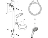 hansgrohe Croma 100 Brauseset Vario mit Brausestange 90 cm und Seifenschale, Chrom
