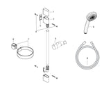 hansgrohe Croma 100 Brauseset Multi mit Brausestange 90 cm und Seifenschale, Chrom