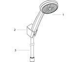hansgrohe Croma 100 Brausehalterset Mono mit Brauseschlauch 125 cm, Chrom