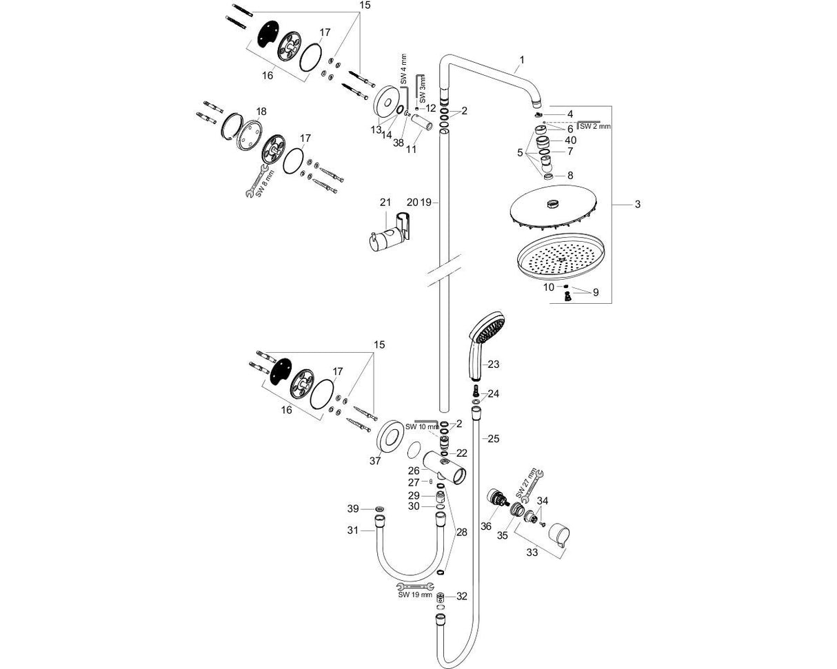 hansgrohe Croma Showerpipe 220 1jet Reno, Chrom