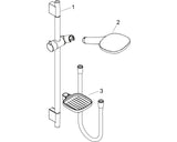 hansgrohe Raindance Select E Brauseset 150 3jet mit Brausestange 90 cm und Seifenschale, Chrom