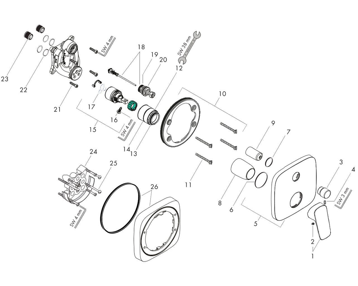hansgrohe Logis Einhebel-Wannenmischer Unterputz für iBox universal, Chrom