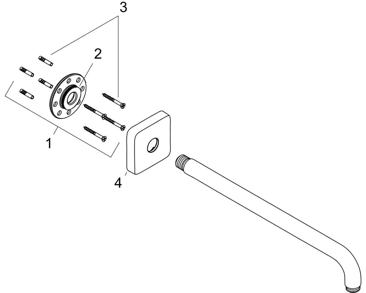 hansgrohe Brausearm E 38,9 cm, Chrom