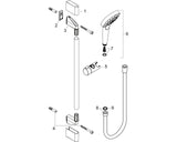 hansgrohe Croma Select S Brauseset 110 Multi mit Brausestange 90 cm, Weiß/Chrom