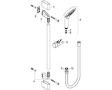 hansgrohe Croma Select E Brauseset 110 Multi EcoSmart mit Brausestange 90 cm, Weiß/Chrom