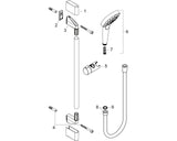 hansgrohe Croma Select E Brauseset 110 Vario mit Brausestange 90 cm, Weiß/Chrom