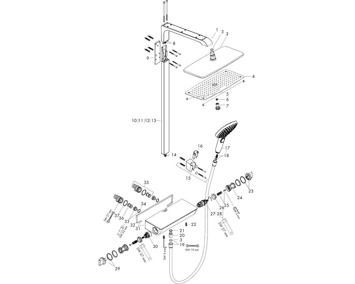 hansgrohe Raindance E Showerpipe 360 1jet mit Thermostat