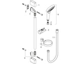 hansgrohe Croma Select S Brauseset 110 Vario mit Brausestange 65 cm und Seifenschale, Weiß/Chrom