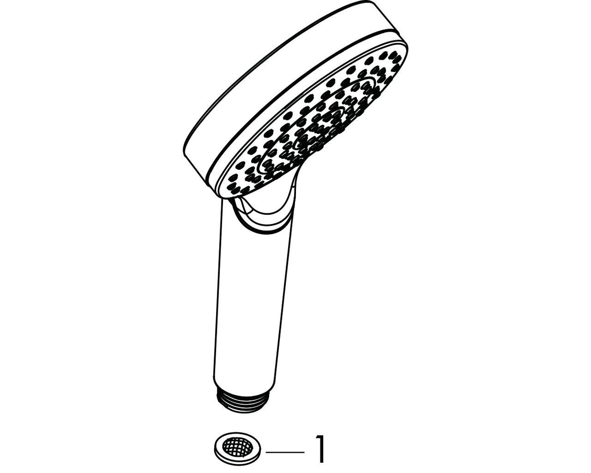 hansgrohe Crometta Handbrause 100 1jet EcoSmart+, Weiß/Chrom