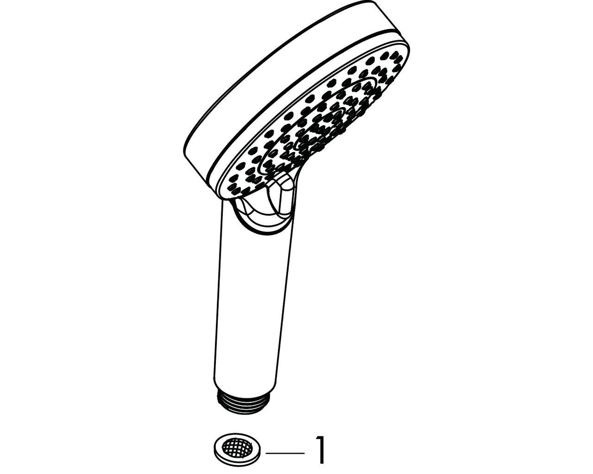 hansgrohe Crometta Handbrause 100 1jet EcoSmart+, Weiß/Chrom