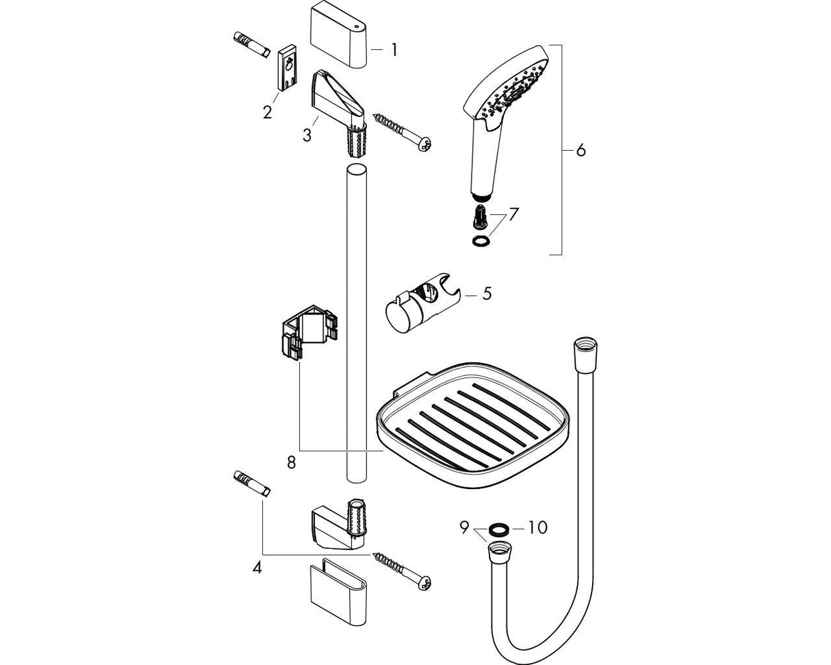 hansgrohe Croma Select E Brauseset 110 Vario mit Brausestange 65 cm und Seifenschale, Weiß/Chrom