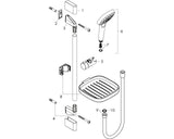 hansgrohe Croma Select E Brauseset 110 Vario mit Brausestange 65 cm und Seifenschale, Weiß/Chrom