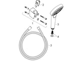hansgrohe Croma Select S Brausehalterset 110 1jet mit Brauseschlauch 125 cm, Weiß/Chrom