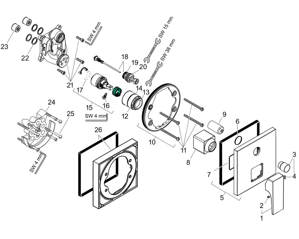 hansgrohe Metropol Einhebel-Wannenmischer Unterputz mit Hebelgriff für iBox universal, Chrom