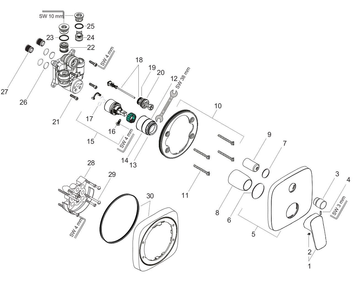 hansgrohe Logis Einhebel-Wannenmischer Unterputz mit integrierter Sicherungskombination nach EN1717 für iBox universal, Chrom