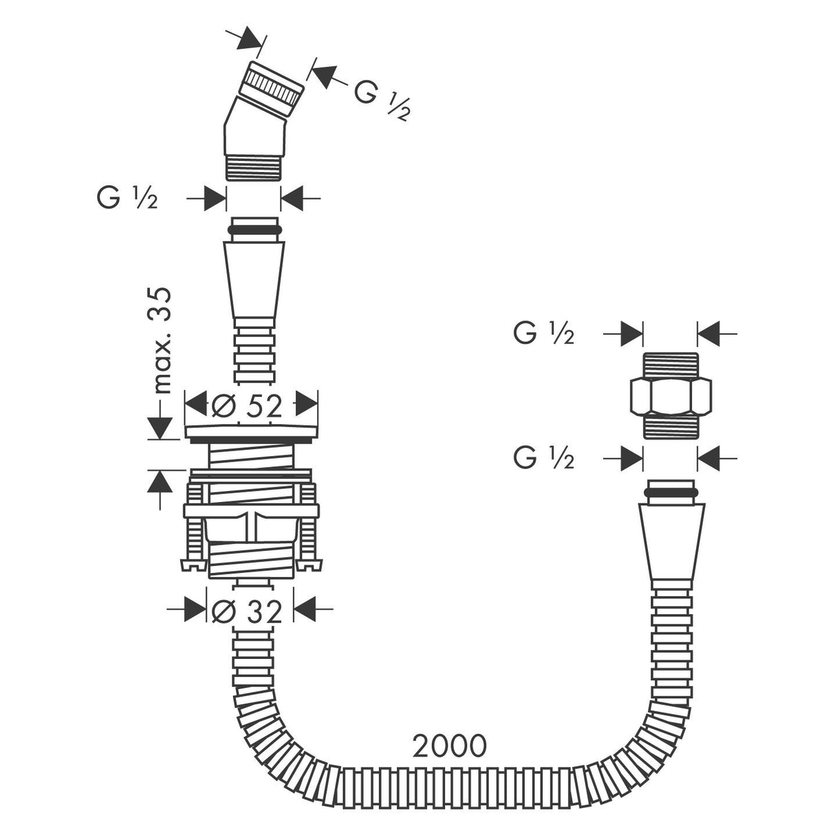 hansgrohe Brausehalter für Wannenrandmontage, Chrom