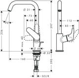 hansgrohe Focus Einhebel-Waschtischmischer 240 mit Schwenkauslauf und Zugstangen-Ablaufgarnitur, Chrom
