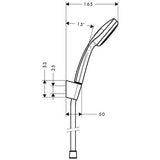 hansgrohe Croma 100 Brausehalterset Mono mit Brauseschlauch 125 cm, Chrom