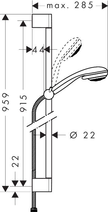 hansgrohe Crometta 85 Brauseset Multi mit Brausestange 90 cm, Chrom