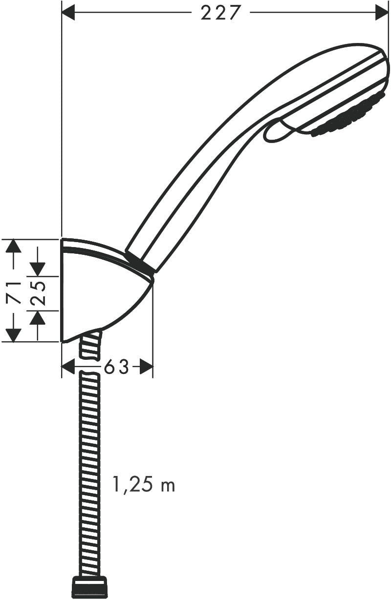 hansgrohe Crometta 85 Brausehalterset Vario mit Brauseschlauch 125 cm, Chrom