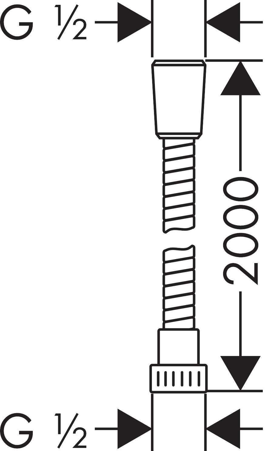 hansgrohe Metaflex Brauseschlauch, Kunststoff, Chrom, mit Umflechtung, ohne mitdrehenden Anschluss, Gewinde 1/2 Zoll
