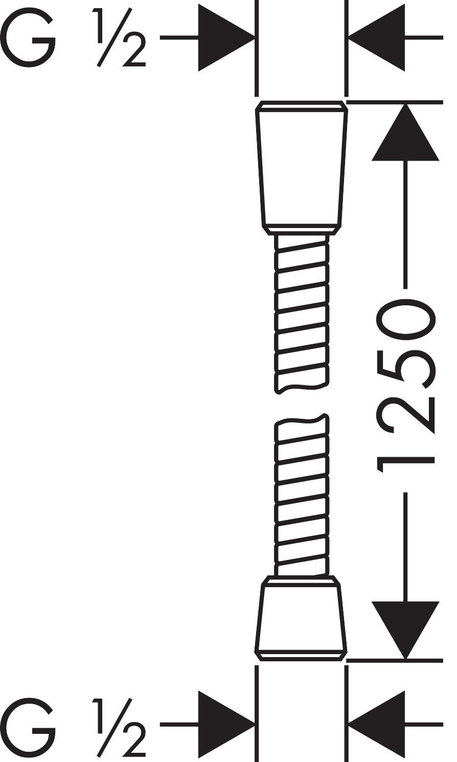 hansgrohe Sensoflex Metallbrauseschlauch, Chrom, mit beidseitig konischer Mutter, G ½ Anschluss