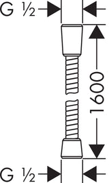 hansgrohe Sensoflex Metallbrauseschlauch, Chrom, mit beidseitig konischer Mutter, G ½ Anschluss