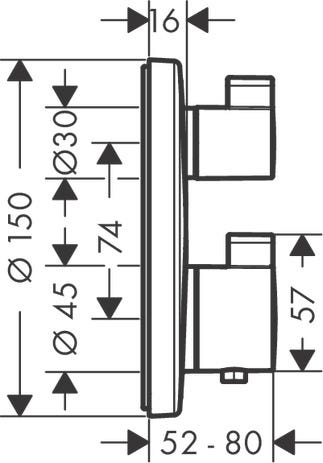 hansgrohe Ecostat S Thermostat Unterputz für 1 Verbraucher, Chrom