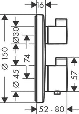 hansgrohe Ecostat S Thermostat Unterputz für 1 Verbraucher, Chrom