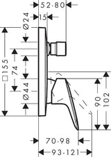 hansgrohe Logis Einhebel-Wannenmischer Unterputz für iBox universal, Chrom