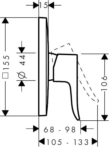 hansgrohe Brausenmischer Unterputz Metris Fertigset eckig chrom