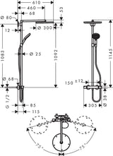 hansgrohe Raindance S Showerpipe 300 1jet mit Thermostat, Chrom