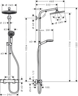 hansgrohe Crometta S Showerpipe 240 1jet mit Thermostat, Chrom