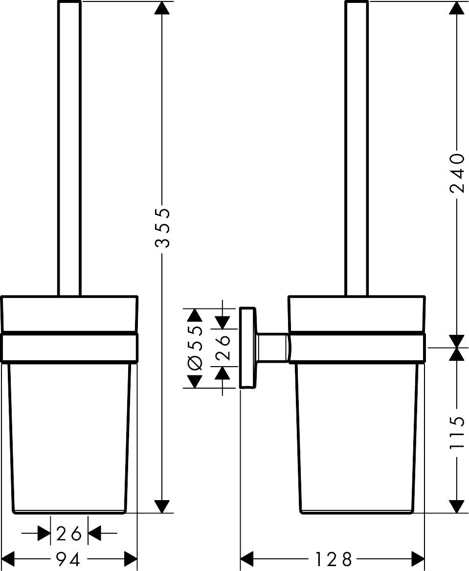 hansgrohe Logis Universal Toilettenbürstenhalter Wandmontage, Chrom
