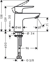 hansgrohe Talis E Standventil 80 mit Hebelgriff für Kaltwasser oder vorgemischtes Wasser ohne Ablaufgarnitur, Chrom