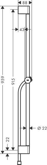 hansgrohe Unica Brausestange Pulsify S 90 cm mit Push Handbrausehalter und Isiflex Brauseschlauch 160 cm, Chrom