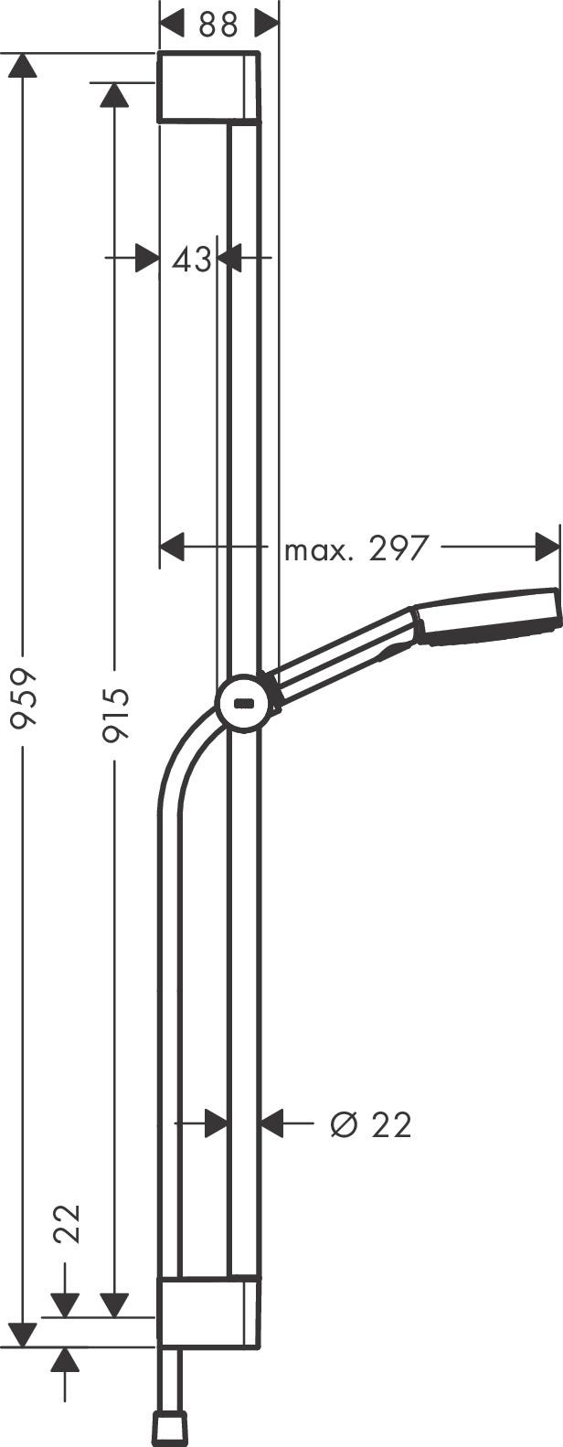 hansgrohe Pulsify Select S Brauseset 105 3jet Relaxation mit Brausestange rund