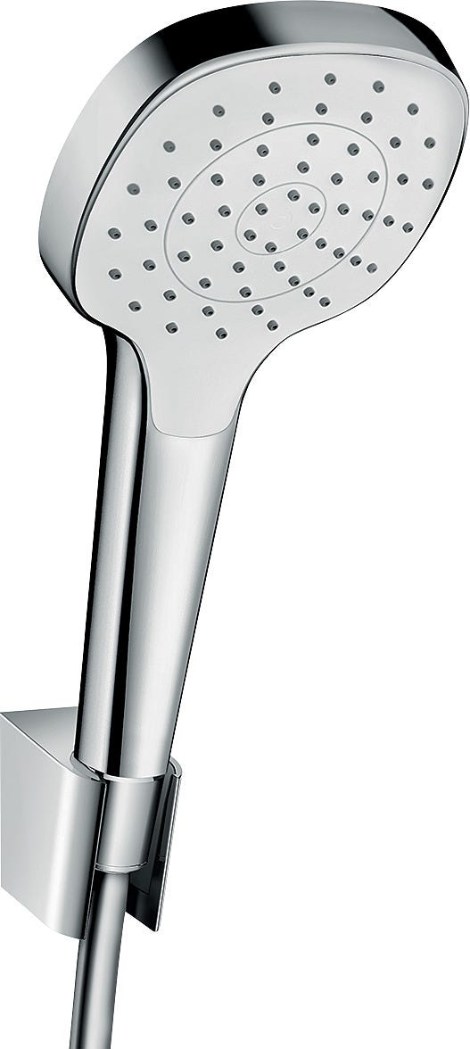 hansgrohe Croma Select E Brausehalterset 110 1jet mit Brauseschlauch 125 cm, Weiß/Chrom