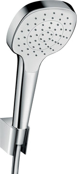 hansgrohe Croma Select E Brausehalterset 110 1jet mit Brauseschlauch 125 cm, Weiß/Chrom