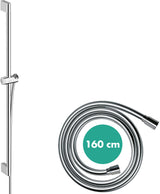 hansgrohe Unica Brausestange Pulsify S 90 cm mit Push Handbrausehalter und Isiflex Brauseschlauch 160 cm, Chrom