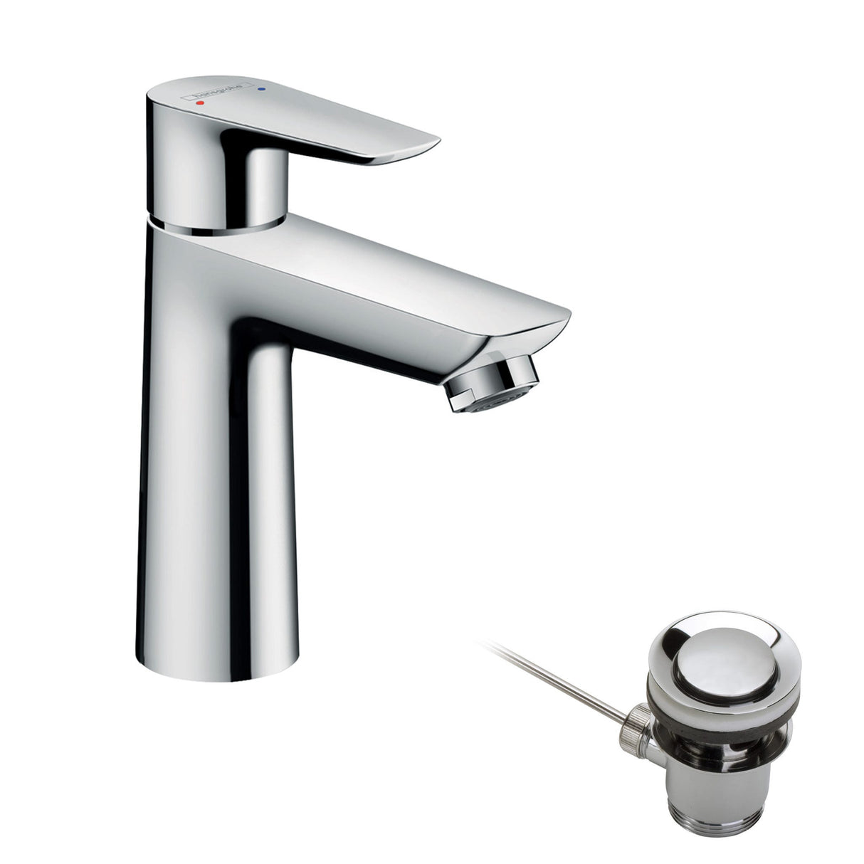 hansgrohe Talis E Einhebel-Waschtischmischer 110 mit Zugstangen-Ablaufgarnitur, Chrom